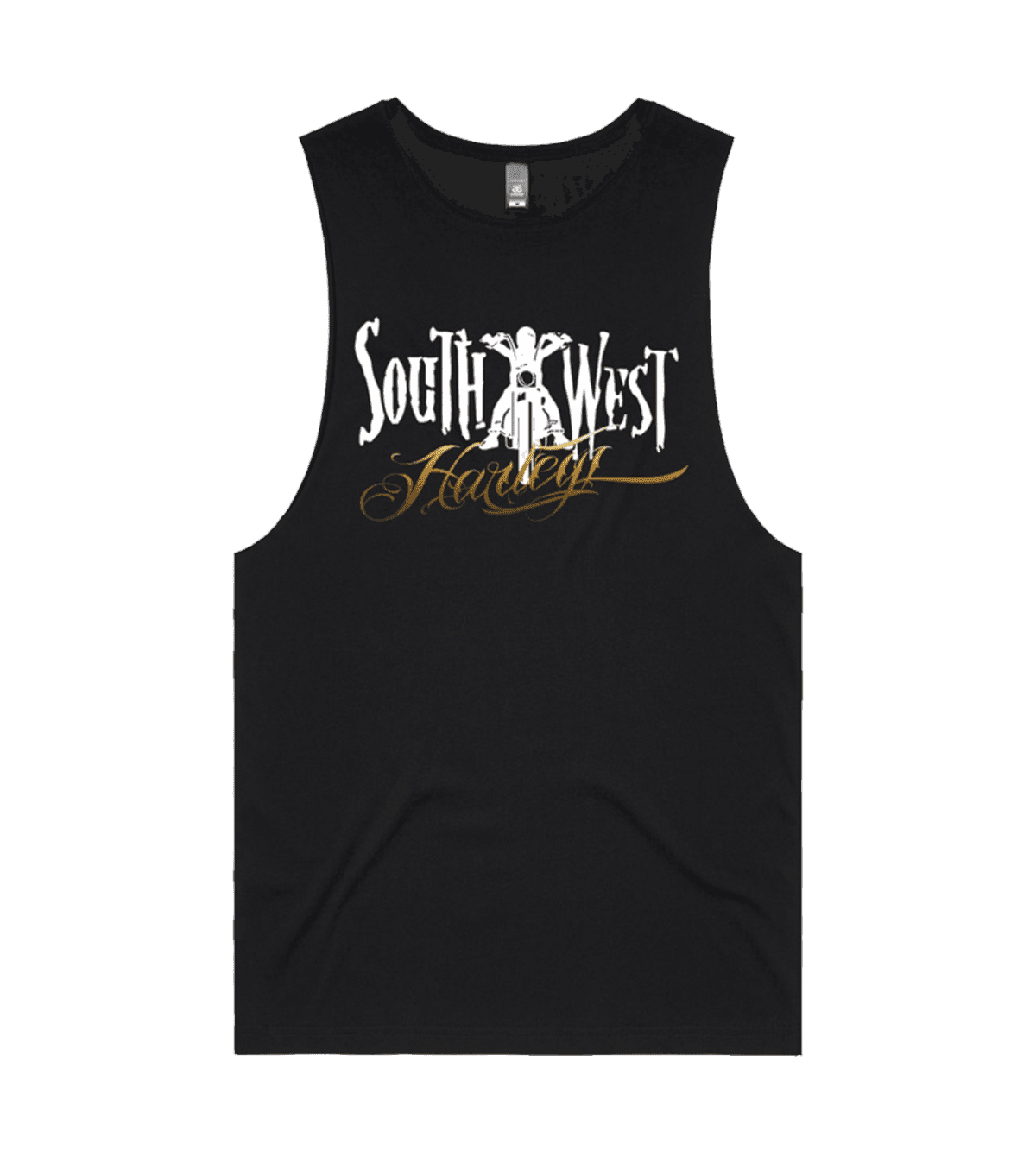 Mens Barnard Tank | gold in Black, front