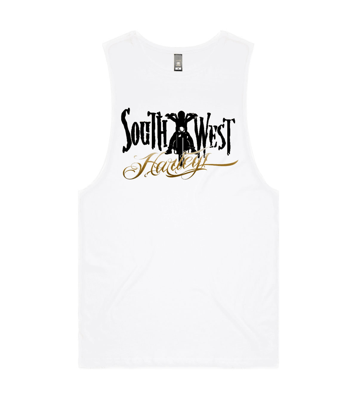 Mens Barnard Tank | gold in White, front