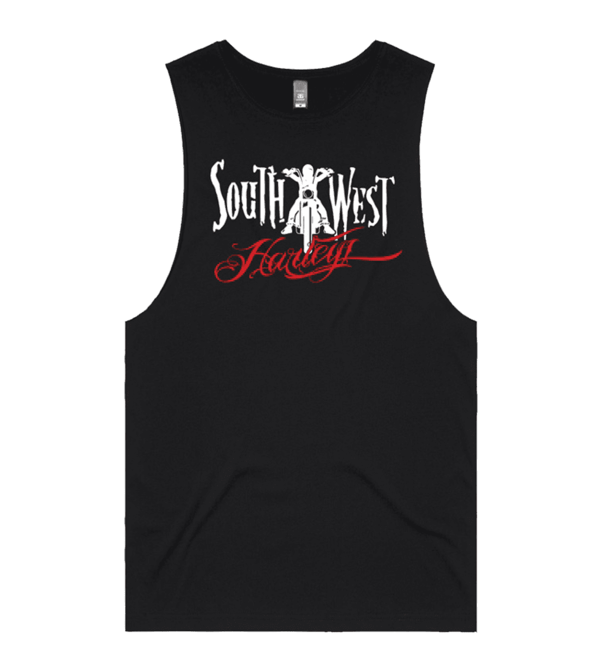 Mens Barnard Tank | red in Black, front