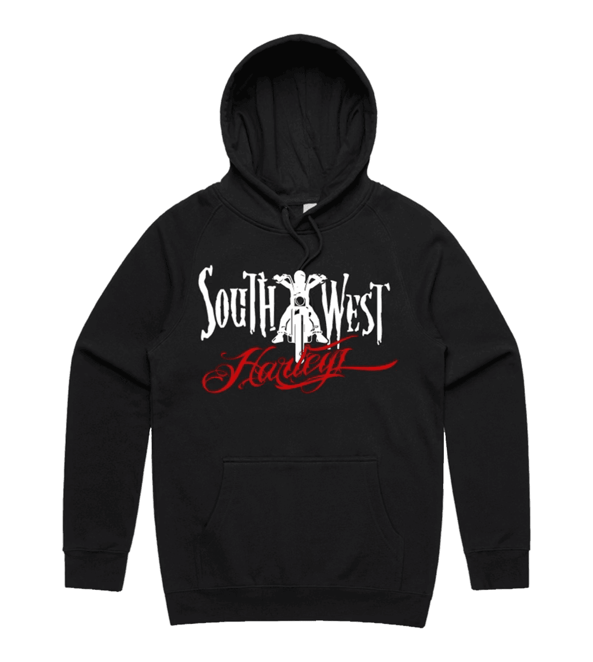 Mens New SWH Hoodie in Black, front