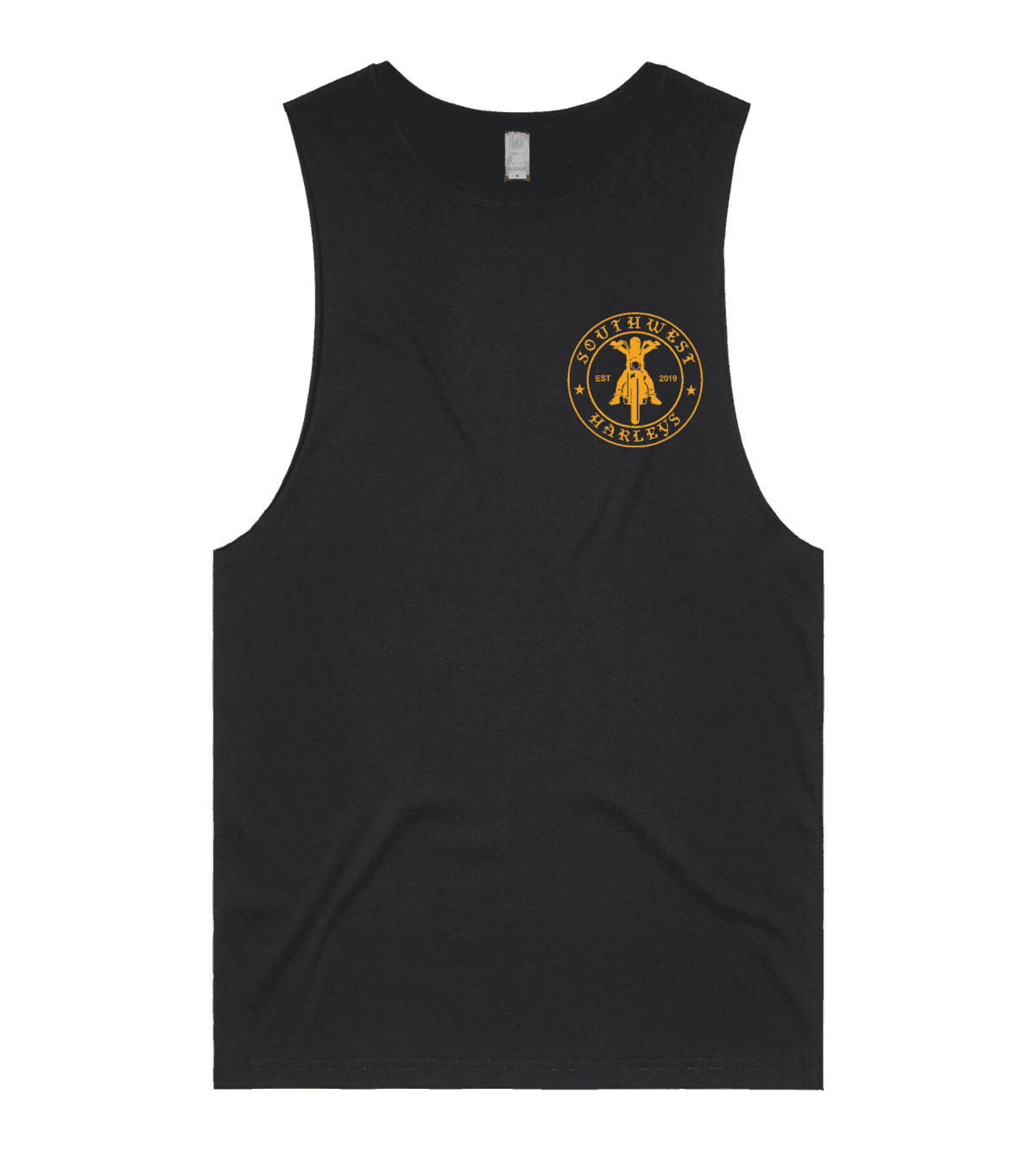 OG Mens Barnard Tank | gold in Black, front