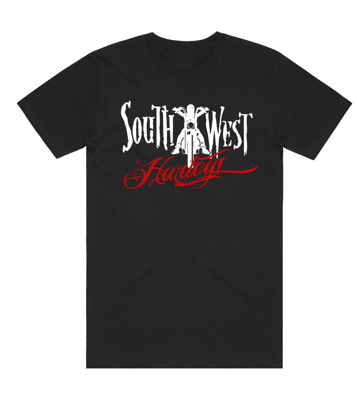 Staple Tee | white and red in Black, front