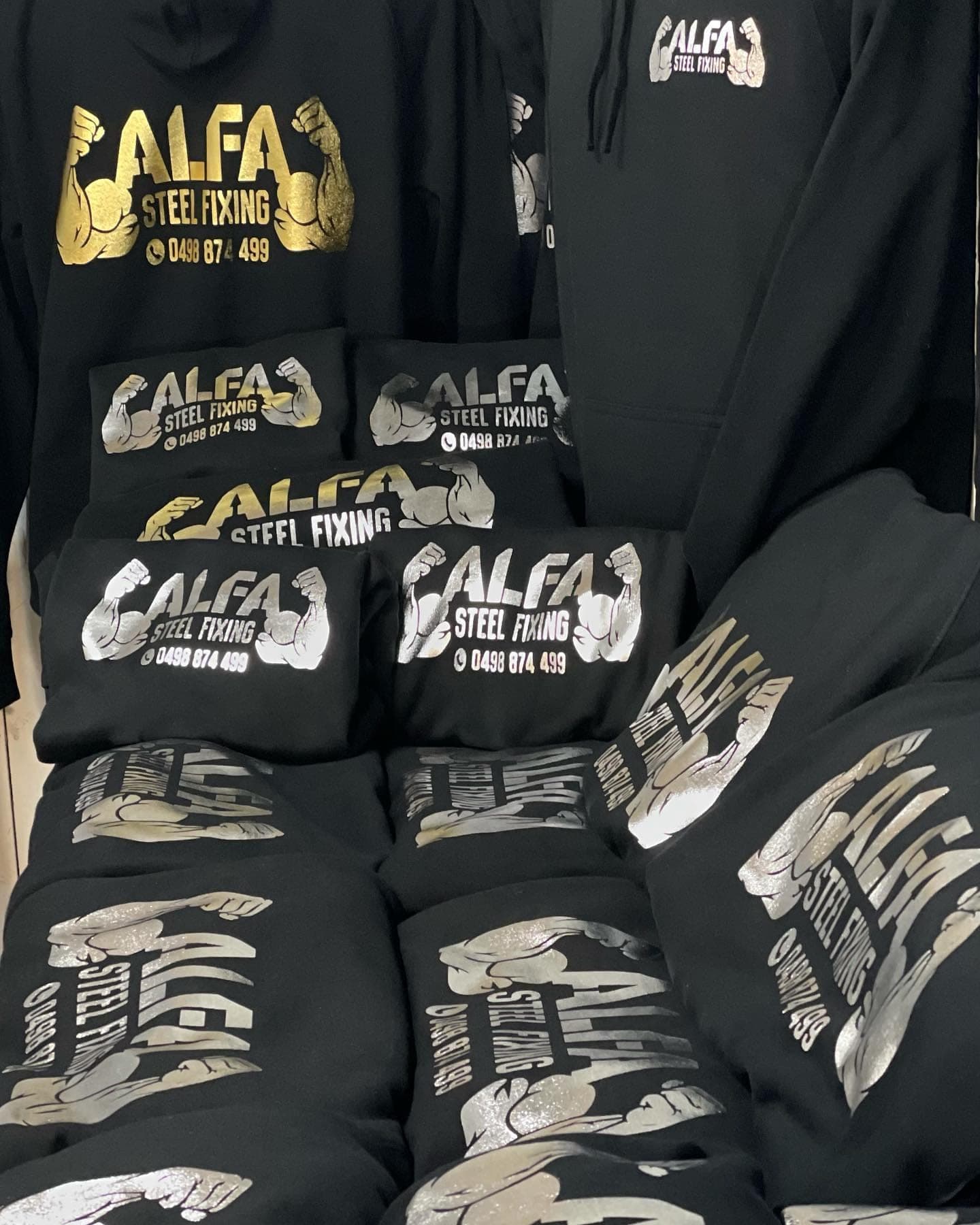 Alfa Steel Fixing hoodies with the company logo on the chest