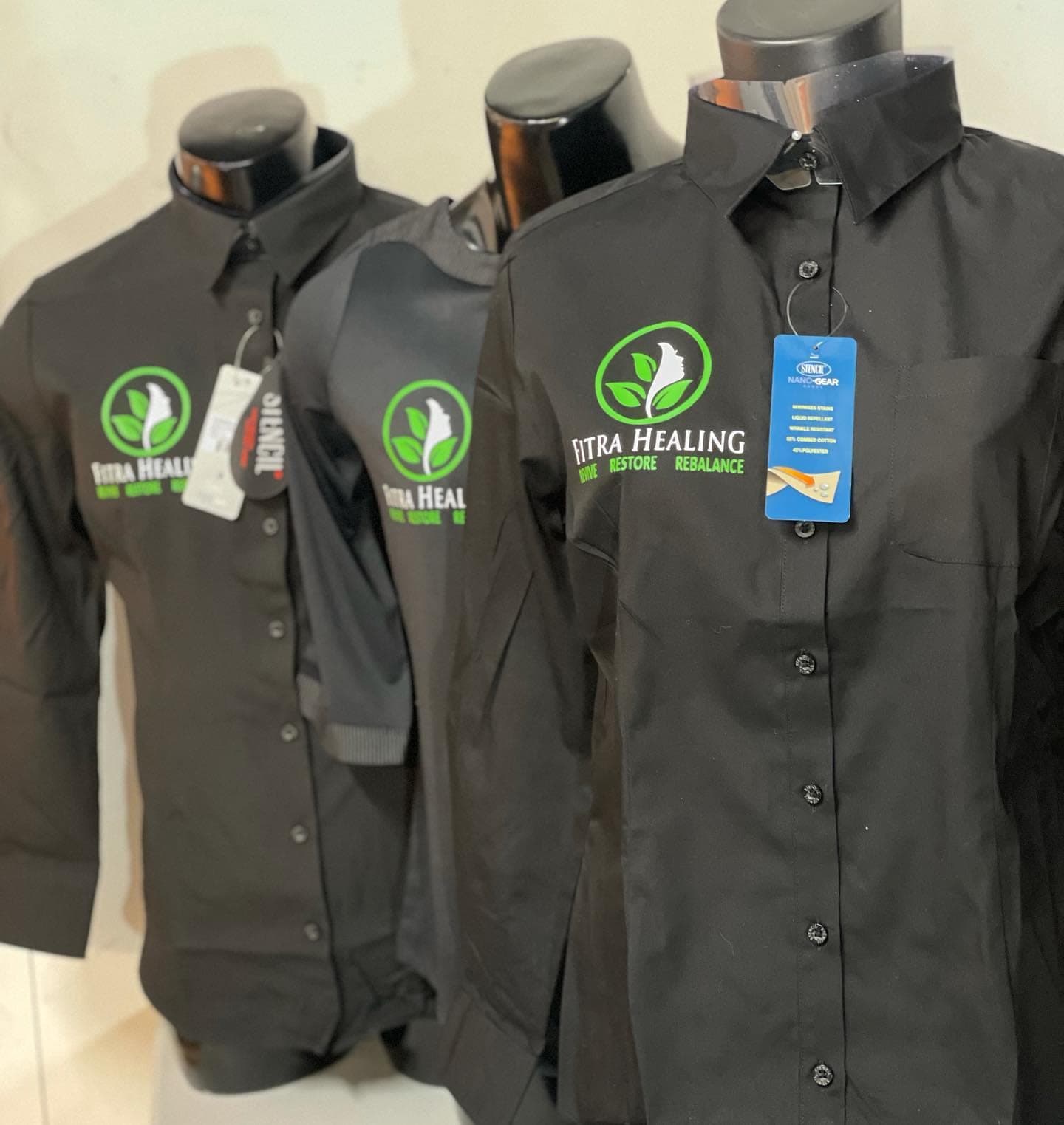 Fitra Healing: custom branded shirts by South West Apparel