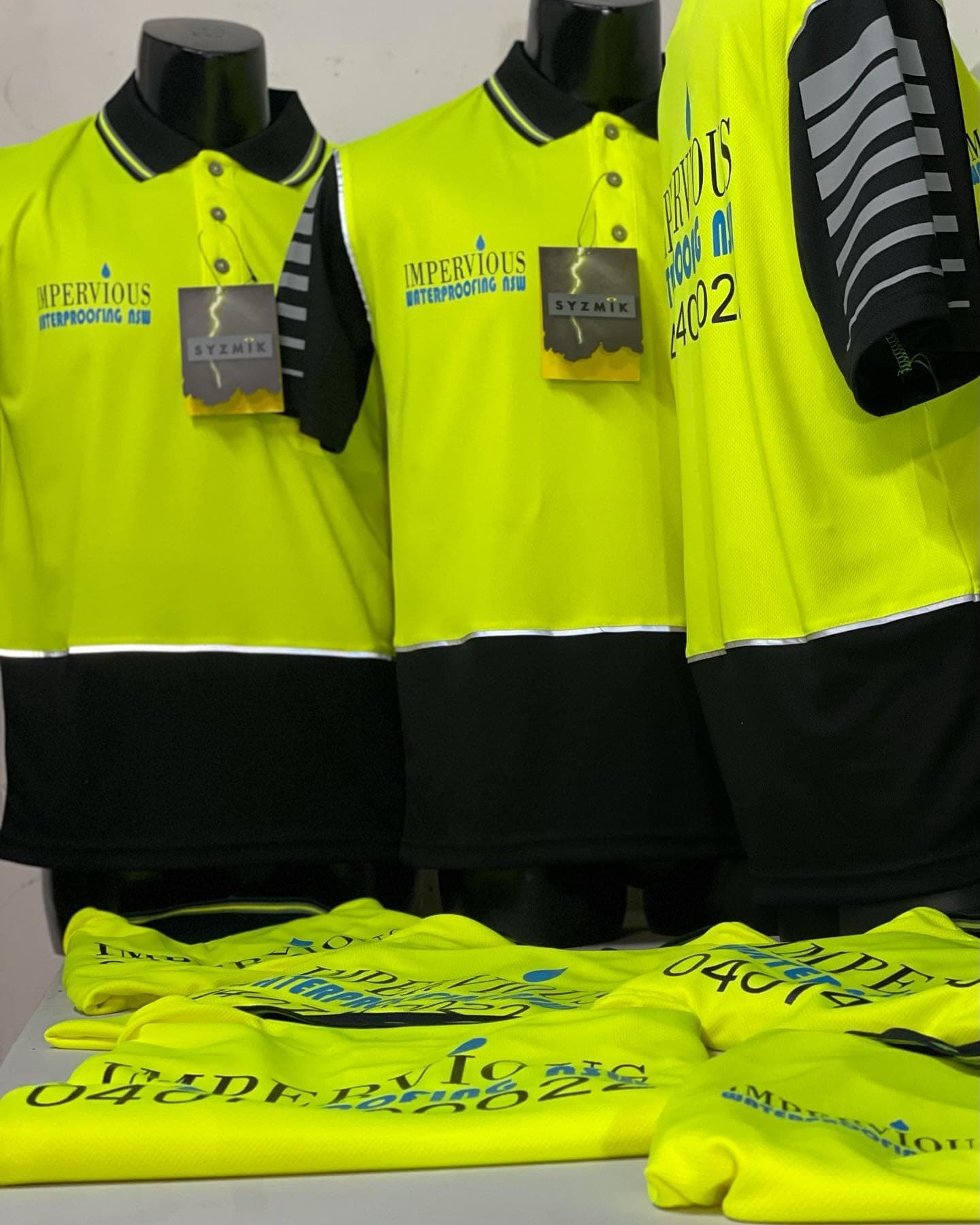 Impervious Waterproofing NSW: custom branded hi-vis by South West Apparel